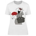 thumbnail image 1 of Beautiful Lady With Flowers T-Shirt Women -Image by Shutterstock, Female Medium, 1 of 2