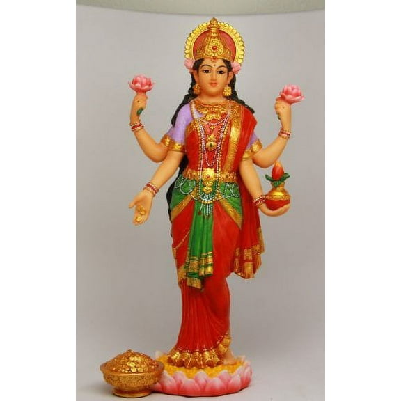 Beautiful Lakshmi Statue Deity of Beauty Hindu Goddess of Wealth Prosperity