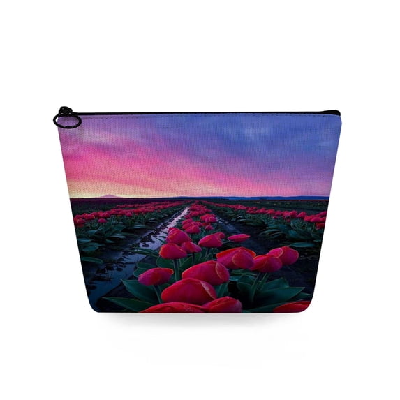 Beautiful Landscape Casual Travel Toiletry Bag Pretty Floral Print Women's Makeup Cosmetic Bags Gift Heat Transfer Pencil Cases