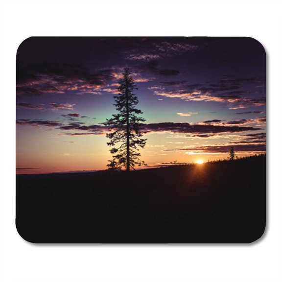 Beautiful Landscape Midnight Sun Above Arctic Circle Dreamy Scenery Mousepad Mouse Pad Mouse Mat 9x10 inch