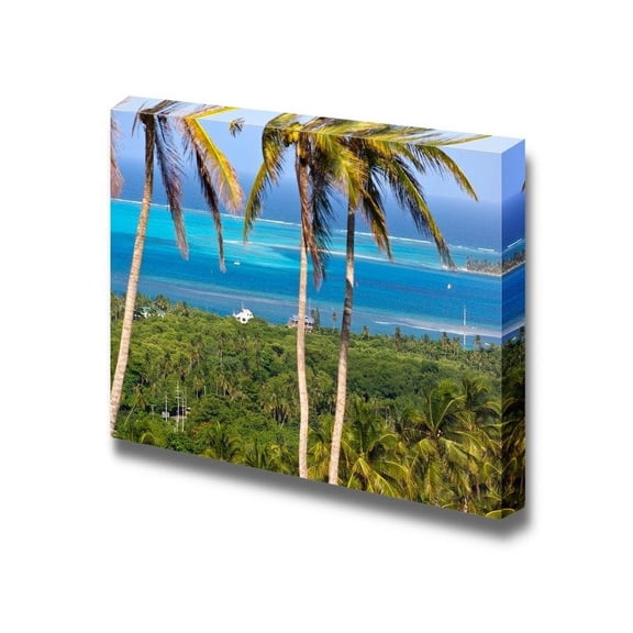 Beautiful Landscape Scenery Panoramic View of San Andres Island Colombia - Canvas Art Wall Art - 16" x 24"