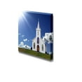 thumbnail image 1 of Beautiful Landscape Scenery Sun Rays Shining Down on a Small Christian Church on a Hill - Canvas Art Wall Art - 16" x 16", 1 of 4
