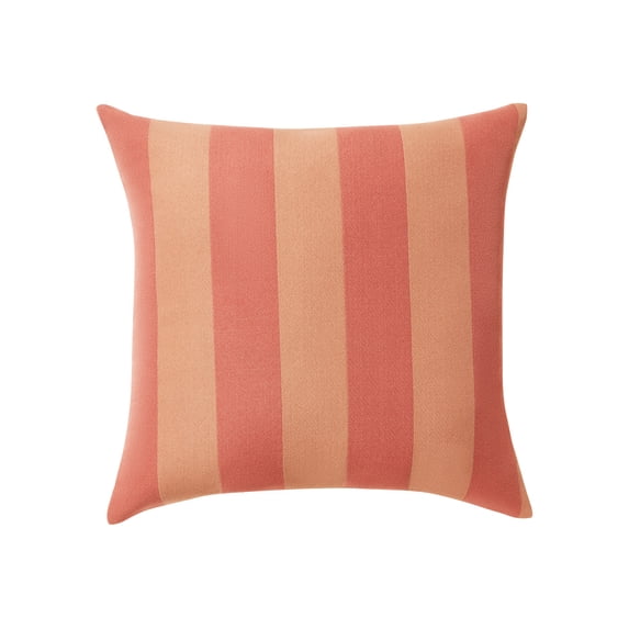 Beautiful 18" x 18" Decorative Outdoor Pillow by Drew Barrymore, Coral Stripe
