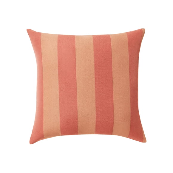 Beautiful 18" x 18" Decorative Outdoor Pillow by Drew Barrymore, Coral Stripe