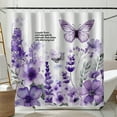 Beautiful Lavender Floral Butterfly Watercolor Shower Curtain Elegant