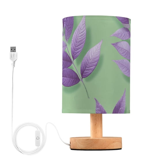 Beautiful Lavender Leaves Plant Table Lamp with USB Port LED Warm Light Lamp Night Light Home Decor