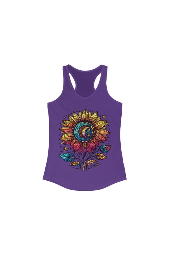 Beautiful Leo Sunflower Racerback Tank Top - Custom Colors Available