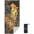 thumbnail image 1 of Beautiful Leopard Beach Towel Soft Absorbent Quick Dry Sand Free Lightweight Polyester Camping Towels for Beach Travel Swim 31x71 in Wash cloth, 1 of 7
