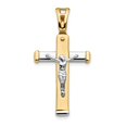 thumbnail image 1 of Beautiful Leslie's 14K Two-tone Polished Crucifix Pendant, 1 of 2