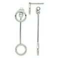 thumbnail image 1 of Beautiful Leslie's Sterling Silver Rhod-plt Polished Front & Back Post Dangle Earring, 1 of 2