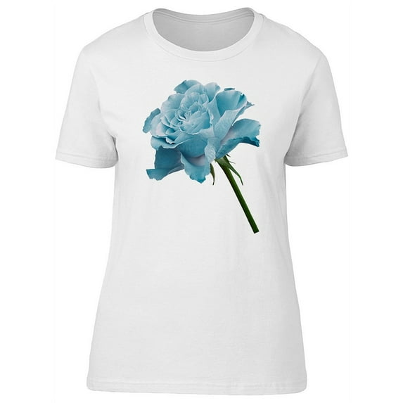 Beautiful Light Turquoise Flower T-Shirt Women -Image by Shutterstock, Female Small