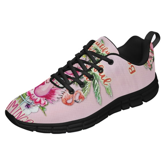 Beautiful Like A Flamingo Running Shoes Sneakers Mesh Black Size 8