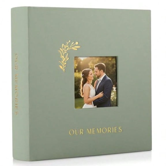 Beautiful Linen Photo Album For 4x6 Pictures - Safely Holds Up To 200 Photos of Unique Memories - The Perfect Large Photo Book To Store All Pictures of Treasured Family or Wedding Moments