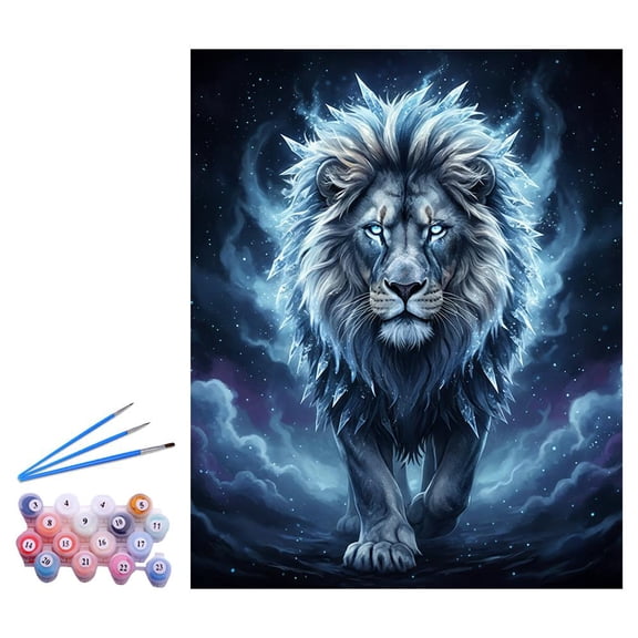 Beautiful Lion Digital Oil Painting, Perfect Wall Art for Home or Office