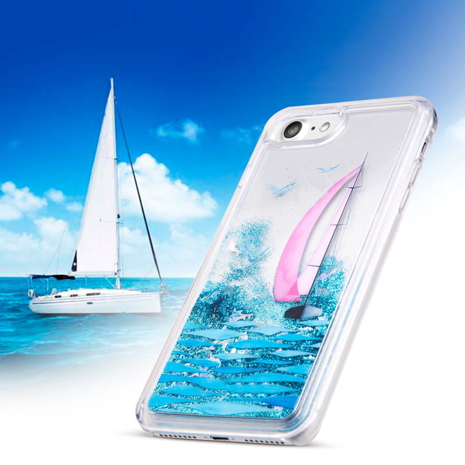 Beautiful Liquid Glitter Waterfall Cellphone Case for iPhone 8 Plus / 7 Plus