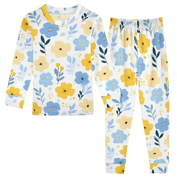 Beautiful Little Flower Cotton Pajamas 2 Piece Set Sleepwear Soft and Comfortable Homewear Nightwear