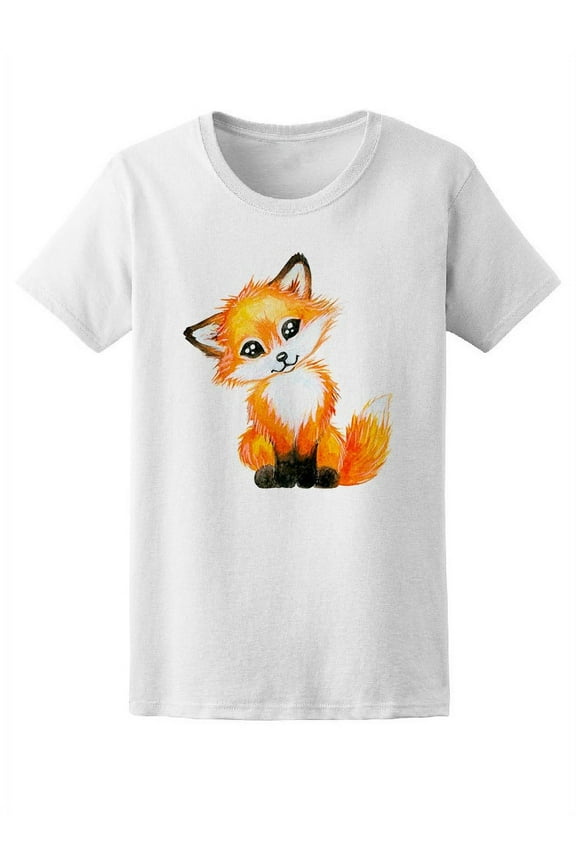 Beautiful Little Fox Sketch T-Shirt Women -Image by Shutterstock, Female Medium