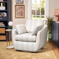 thumbnail image 1 of Beautiful Louisa Swivel Chair by Drew Barrymore, Hydrangea and Cream Stripe Fabric, 1 of 9