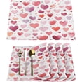 thumbnail image 1 of Beautiful Love Dream Valentine''s Day Placemats Set of 6 Fabric Placemats Square Placemat for Kitchen Table Heat Resistant, Easy to Clean Table Placemats 12x18 Inch, 1 of 5