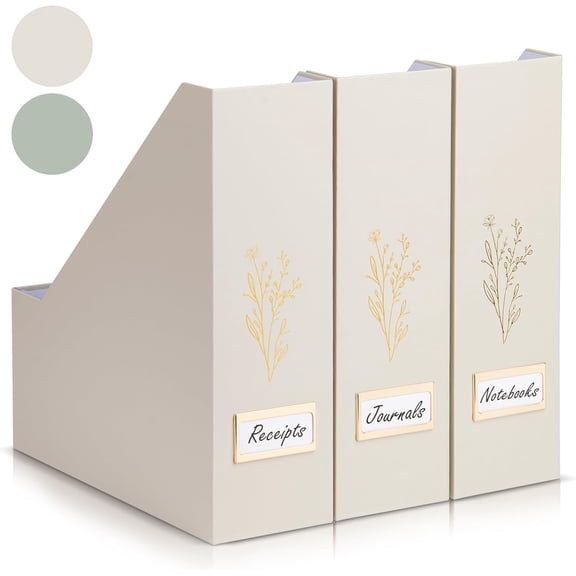 Beautiful Magazine Holder Set Of 3 - Sturdy File Holder to Organize Your Desk Or Shelves - The Perfect Office Storage to Effortlessly Organize Your Paperwork/Files, Magazines, Books Or Binders