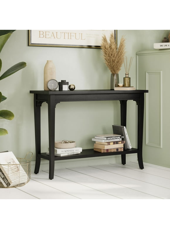 Beautiful Marais Console Table with Lower Shelf and Solid Wood Frame by Drew Barrymore