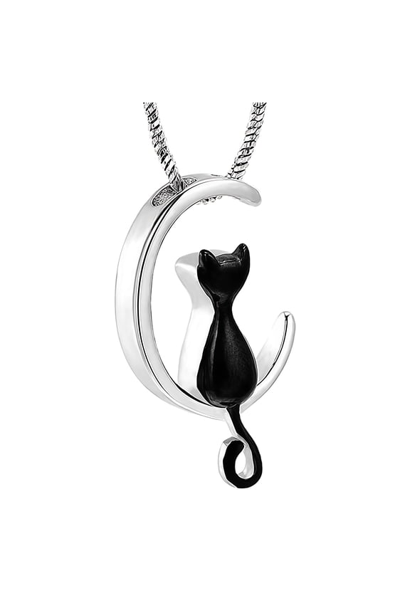 Beautiful Memorial Jewelry For Lost Pets Featuring Moons Pendant To Store Ashes Or Hair In Sturdy Stainless Steel