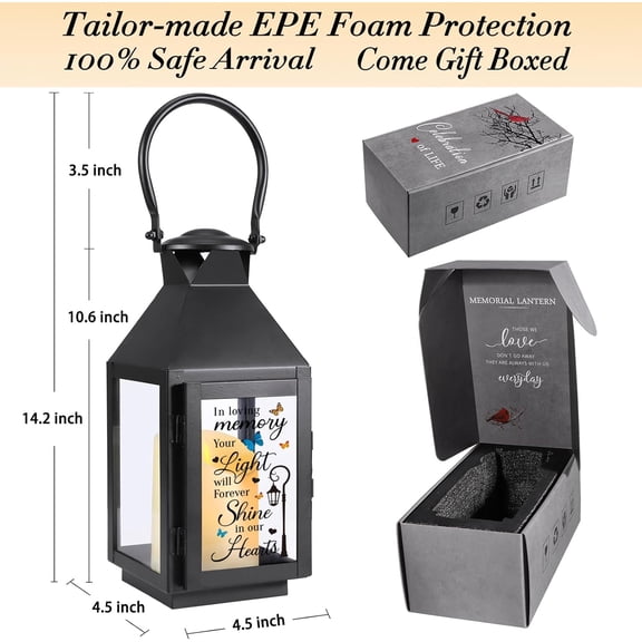 Beautiful Memorial with LED Candle for Sympathy Gifts - Bereavement, Funeral, Remembrance