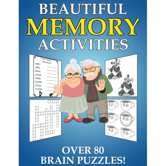 Active Minds Puzzles for Seniors: Beautiful Memory Activities: Over 80 Brain Puzzles (For Memory Loss Adults) (Paperback)(Large Print)