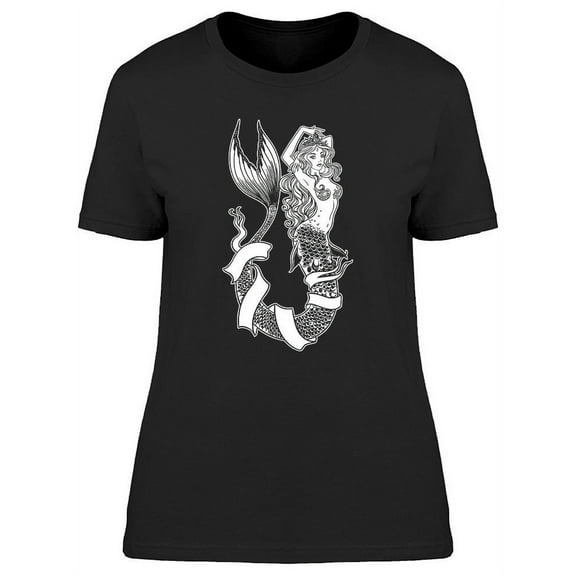 Beautiful Mermaid Design T-Shirt Women -Image by Shutterstock, Female x-Large