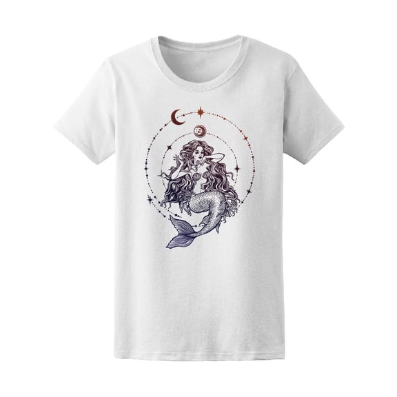 Beautiful Mermaid Girl Star Moon T-Shirt Men -Image by Shutterstock, Male x-Large