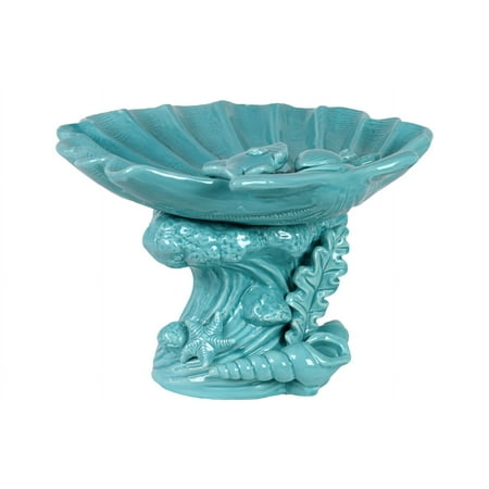 Beautiful & Mesmerizing Ceramic Seashell Platter In Blue