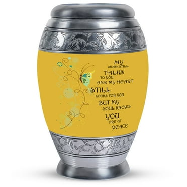 Beautiful Message On Yellow Urn Decorative Urns, Cremation Urns For Human Ashes, Urns For Human Ashes Adult Male, Funeral Urns For Adult Ashes Men, Cremation Urn, Tiny Urn 3inch,1pcs