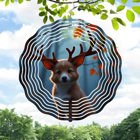 Beautiful Metal Hanging Wind Spinner with Concentric Ripple Design - Perfect for Yard and Garden Decor Autumn Vibes