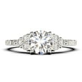 thumbnail image 1 of Beautiful Mid-century 1.25 Carat Round Cut Diamond Moissanite Engagement Ring, Wedding Ring in 10k Solid White Gold, Gift For Her, 7 Stone Bridal Ring, Promise Ring, Anniversary Gift, 1 of 3