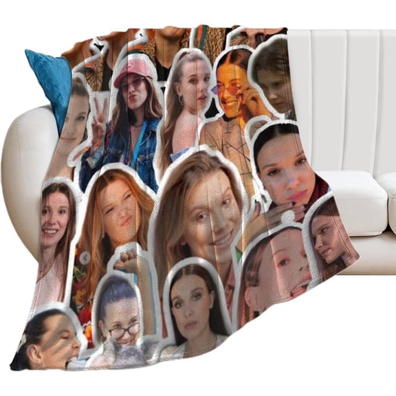 Beautiful Millie Bobby Brown Blanket Ultra Soft Flannel Fleece Blanket Stylish Bedroom Living Room Sofa Warm Blanket All Season Use 60"*80"（150 * 200cm）