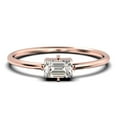 thumbnail image 1 of Beautiful Minimalist 0.70 Carat Baguette Cut Diamond Moissanite Engagement Ring, Classic Wedding Ring In 925 Sterling Silver With 18K Rose Gold Plating, Gift For Her, Simple Ring, Promise Ring, 1 of 3