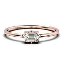 Beautiful Minimalist 0.70 Carat Baguette Cut Diamond Moissanite Engagement Ring, Classic Wedding Ring in10k Solid Rose Gold, Gift For Her, Simple Ring, Promise Ring, Anniversary Ring