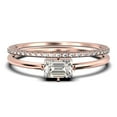 thumbnail image 1 of Beautiful Minimalist 1.20 Carat Baguette Cut Diamond Moissanite Engagement Ring, Classic Wedding Ring in10k Solid Rose Gold, Gift For Her, Anniversary Ring, Bridal Set, Matching Band, 1 of 4
