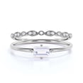 thumbnail image 1 of Beautiful Minimalist 1.20 Carat Baguette Cut Diamond Moissanite Engagement Ring, Classic Wedding Ring in10k Solid White Gold, Gift For Her, Promise Ring, Anniversary Ring, Bridal Set, Matching Band, 1 of 3