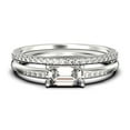 thumbnail image 1 of Beautiful Minimalist 1.45 Carat Emerald Cut Diamond Moissanite Engagement Ring, Wedding Ring, One Matching Band in Silver With 18k White Gold Plating, Gift For Her, Promise Ring, 1 of 4
