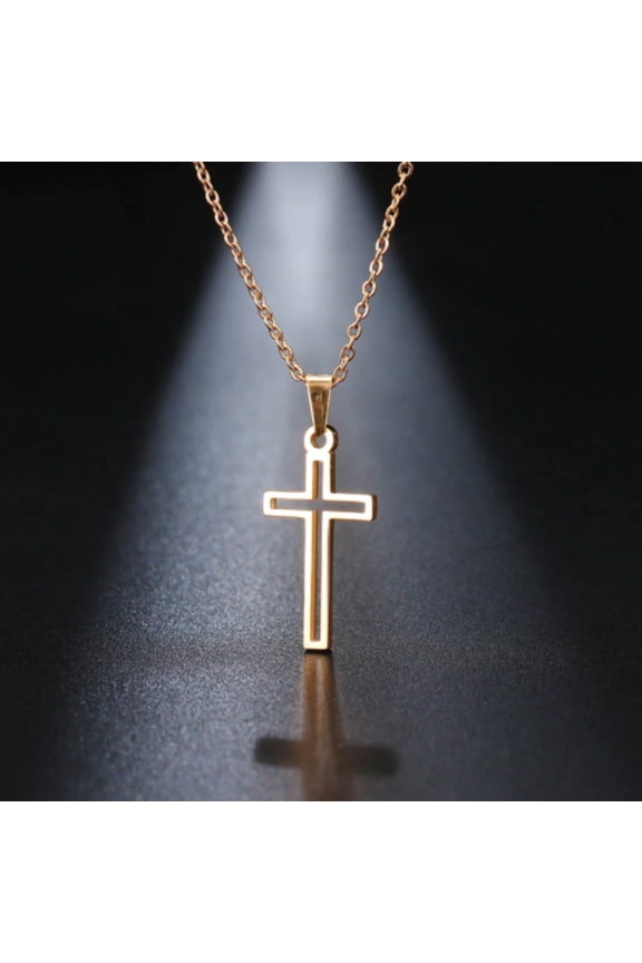 Beautiful Minimalist Design Gold Plated Cross Necklace