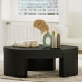 thumbnail interactive-video image 1 of Beautiful Mod Round Coffee Table by Drew Barrymore, Black Wood Finish, 1 of 9