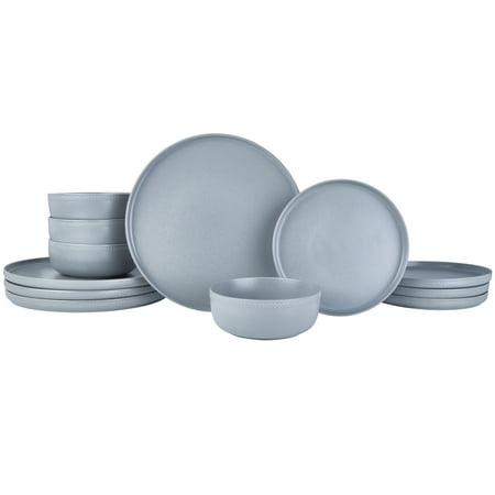 Beautiful Modern Dots 12 Piece Stoneware Dinnerware Set Cornflower Blue by Drew Barrymore