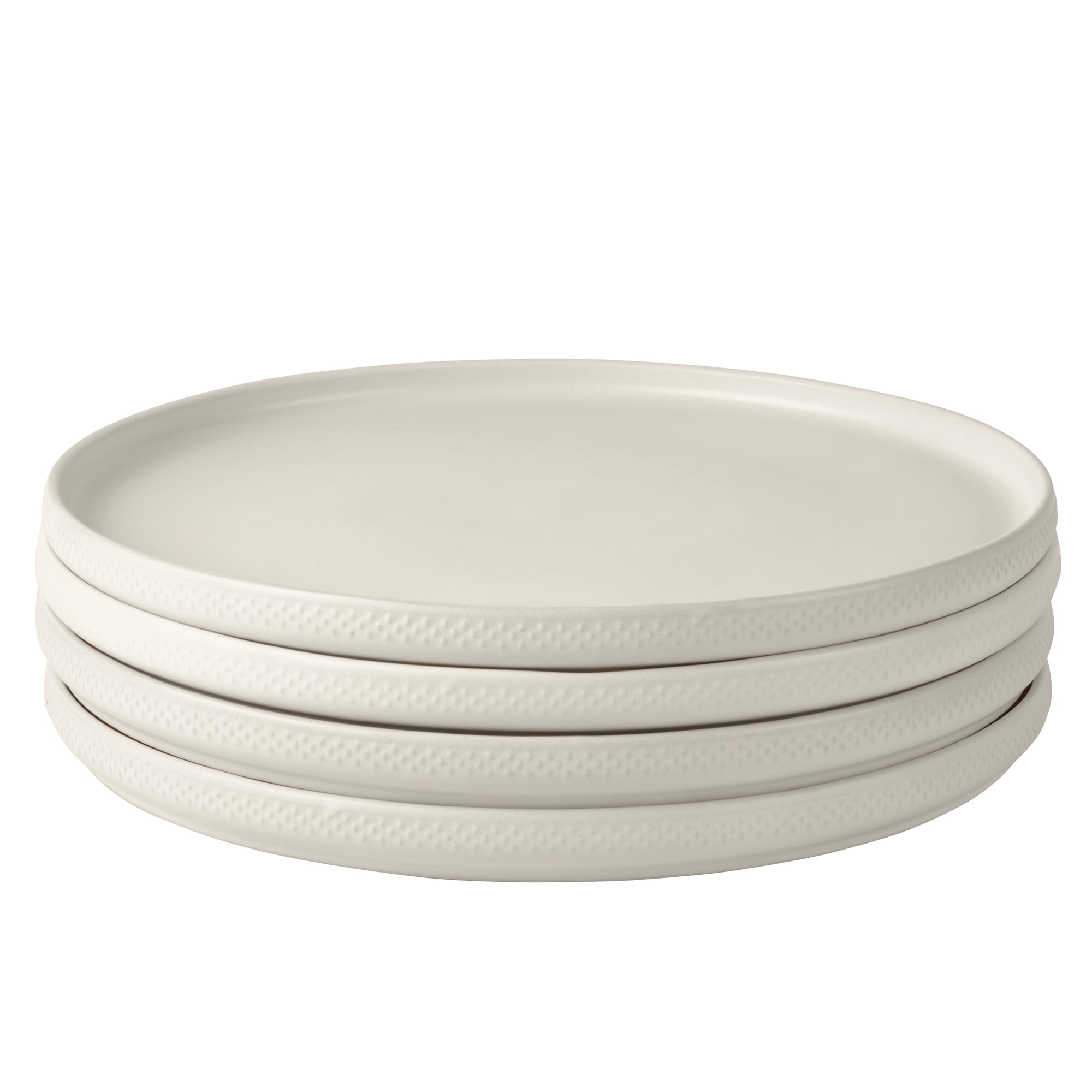 Beautiful Modern Dots Set of 4 Stoneware Dinner Plates White by Drew  Barrymore - Walmart.com