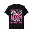 thumbnail image 1 of Beautiful Mom Happy Mother's Day T-Shirt Retro Floral Pink Roses Graphic Tee for Women Gift for Mother Personalized Style Apparel, 1 of 6