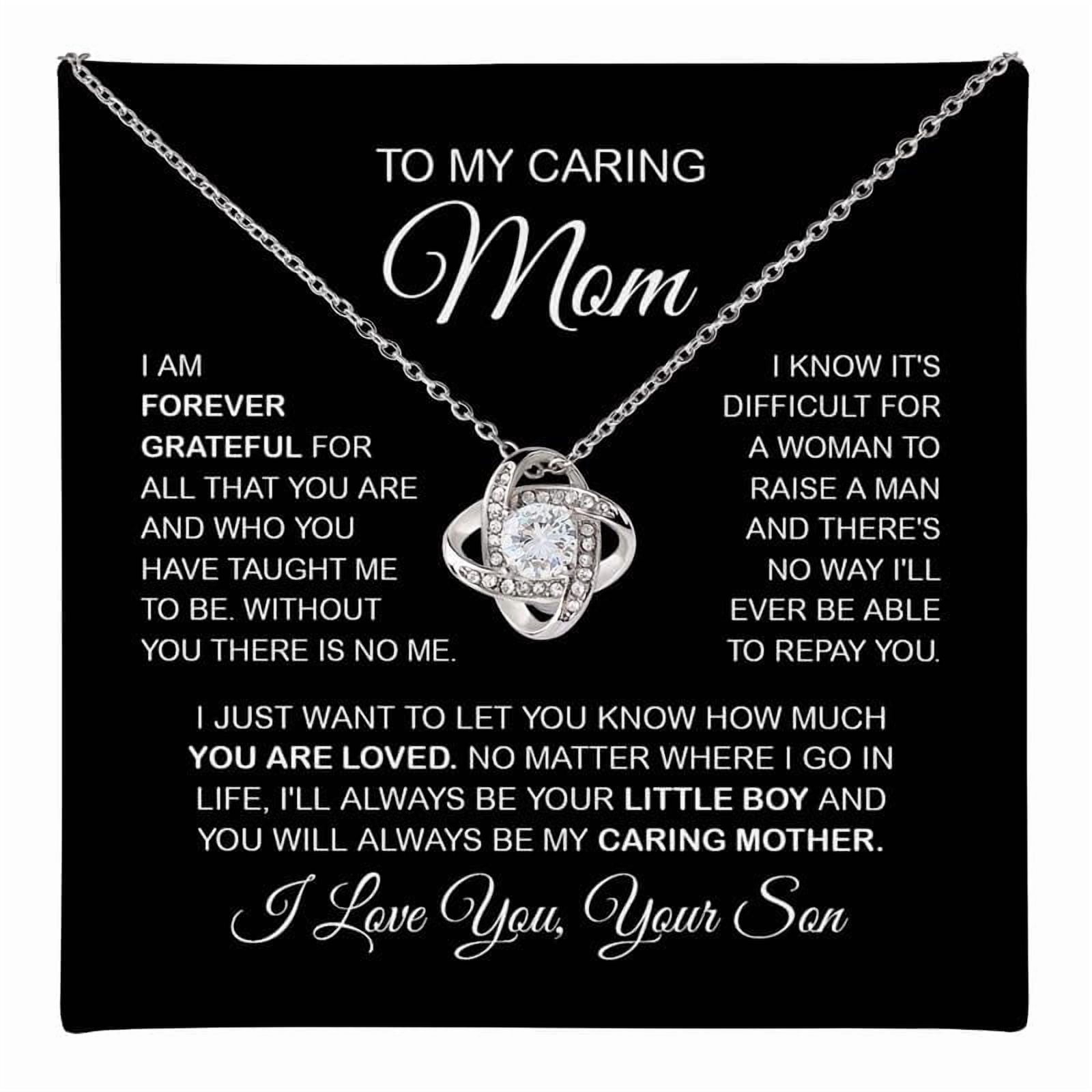 To My Beautiful Mom Love Knot Necklace From Son Daughter, Jewelry For Women, Birthday, Mom, Mother'S Day, With Heartfelt Box & Card #12 #227, White Love Knot Necklace