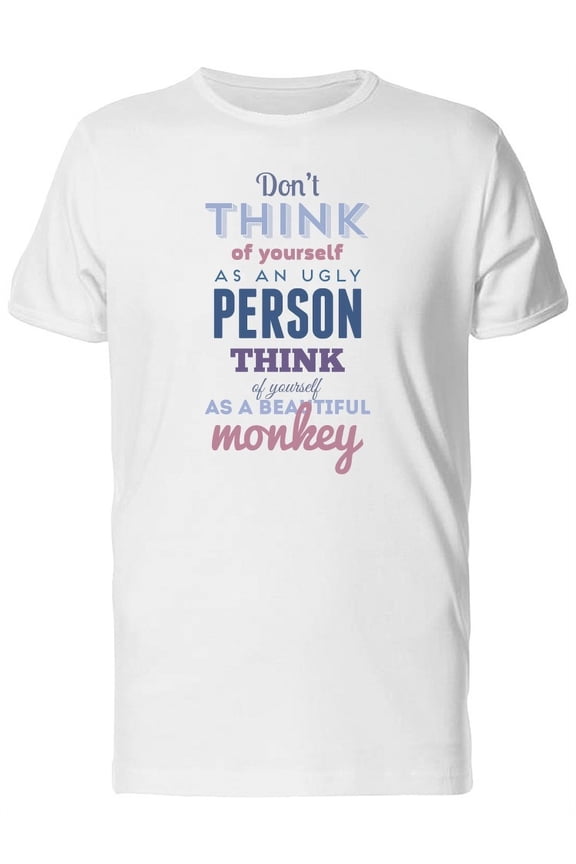 Beautiful Monkey, Funny Quote T-Shirt Men -Image by Shutterstock, Male 3X-Large