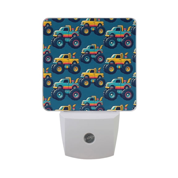 Beautiful Monster Trucks Car Night Light 2 Pack LED Nightlight Plug into Wall Dusk to Dawn Sensor Soft White