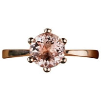 Beautiful Morganite Diamond Ring Sale 1.50 Carat Morganite Solitaire Engagement Ring 10k Rose Gold
