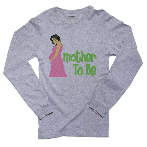 Beautiful Mother to Be Pregnant Woman Pregnancy Graphic Men's Long Sleeve Grey T-Shirt